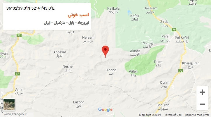 روستای اسب خونی بر روی نقشه