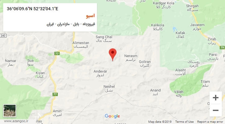 روستای اسبو بر روی نقشه