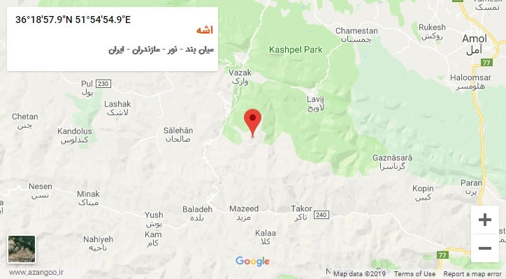 روستای اشه بر روی نقشه