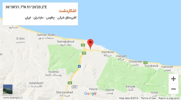 روستای اشکاردشت بر روی نقشه