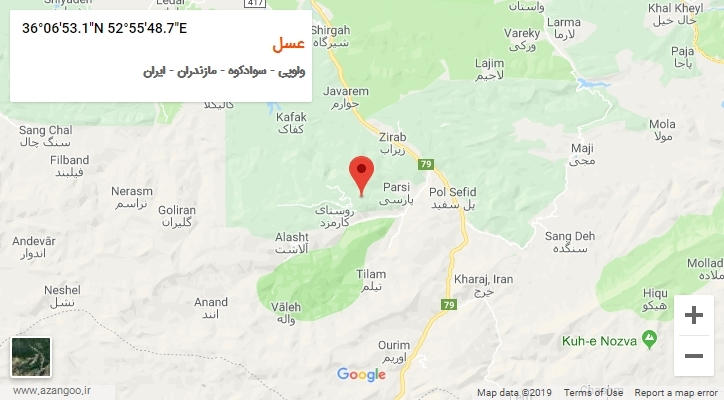 روستای عسل بر روی نقشه