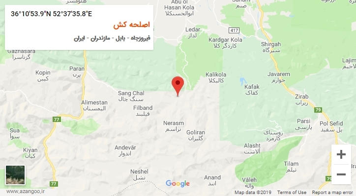 روستای اصلحه کش بر روی نقشه