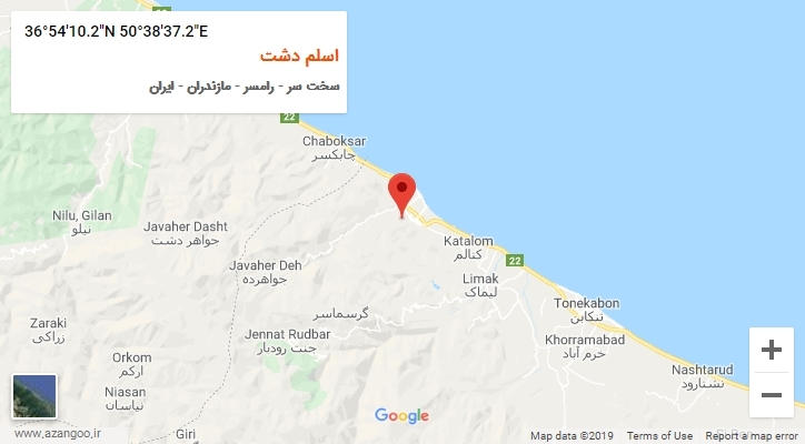 روستای اسلم دشت بر روی نقشه