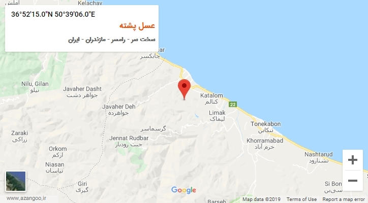 روستای عسل پشته بر روی نقشه