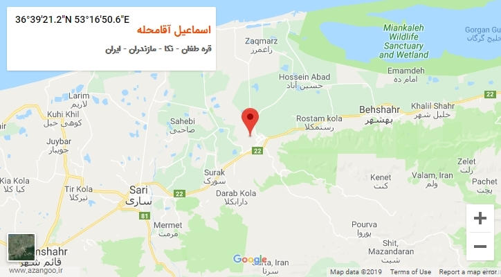 روستای اسماعیل آقامحله بر روی نقشه