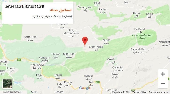 روستای اسماعیل محله بر روی نقشه