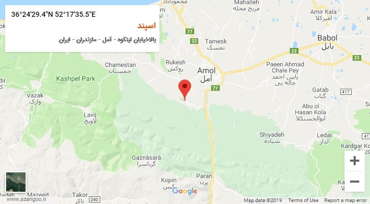 روستای اسپند بر روی نقشه