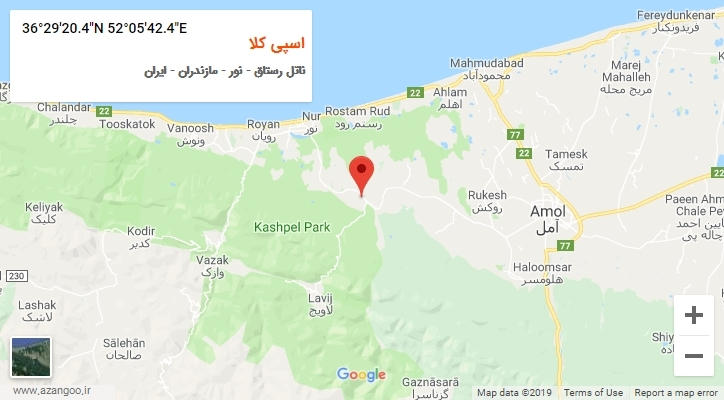 روستای اسپی کلا بر روی نقشه