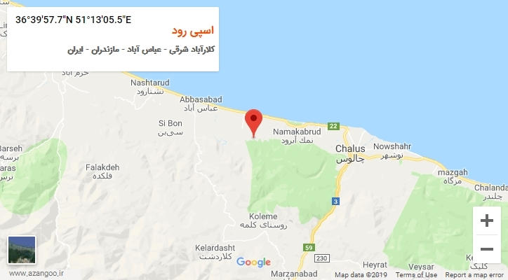 روستای اسپی رود بر روی نقشه