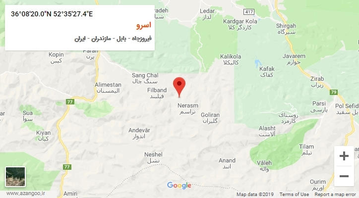 روستای اسرو بر روی نقشه