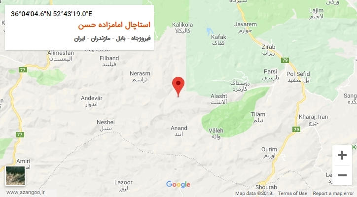 روستای استاچال امامزاده حسن بر روی نقشه