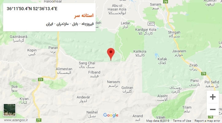 روستای استانه سر بر روی نقشه
