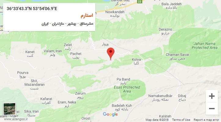 روستای استارم بر روی نقشه