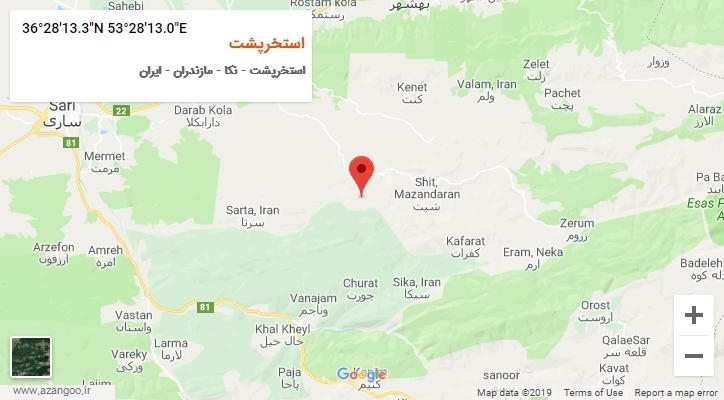 روستای استخرپشت بر روی نقشه