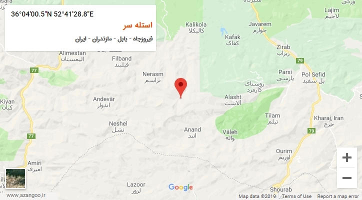 روستای استله سر بر روی نقشه