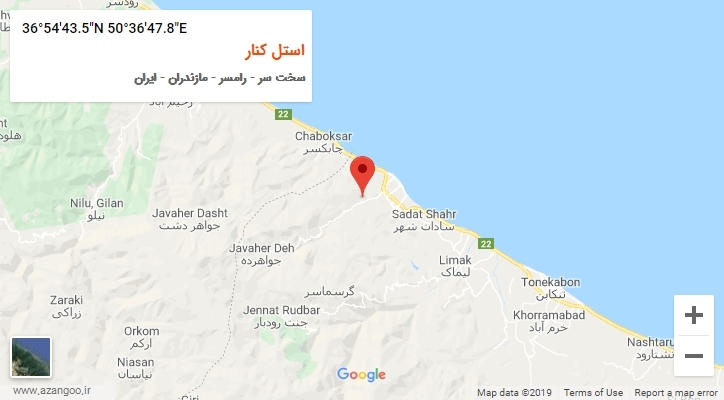 روستای استل کنار بر روی نقشه