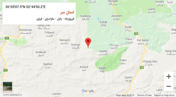 روستای استل سر بر روی نقشه