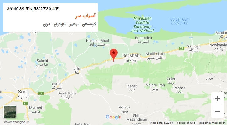 روستای آسیاب سر بر روی نقشه