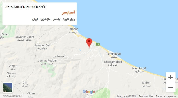 روستای آسیابسر بر روی نقشه