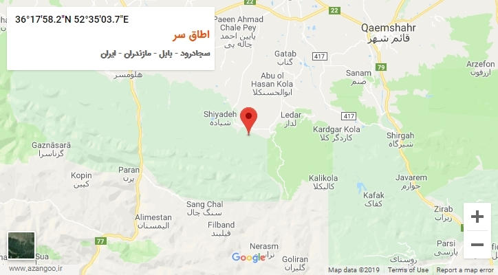 روستای اطاق سر بر روی نقشه