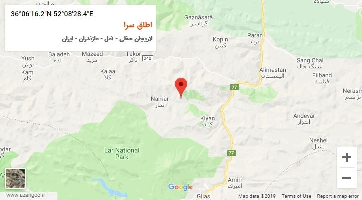 روستای اطاق سرا بر روی نقشه