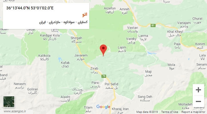 روستای اتو بر روی نقشه