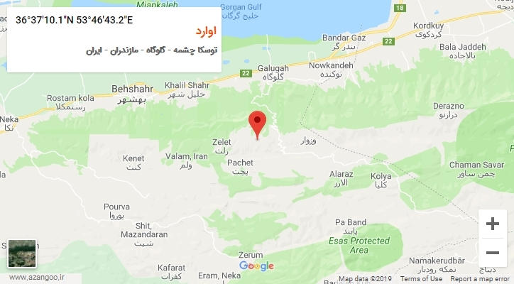 روستای اوارد بر روی نقشه