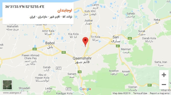 روستای اوجابندان بر روی نقشه