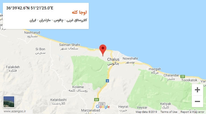 روستای اوجا کله بر روی نقشه