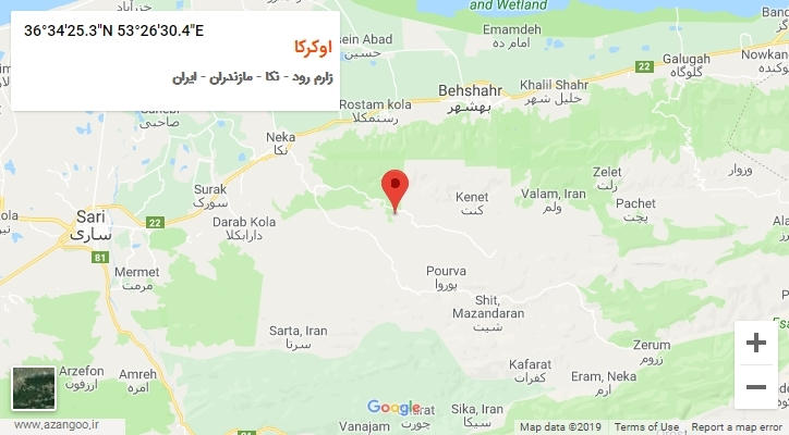 روستای اوکرکا بر روی نقشه