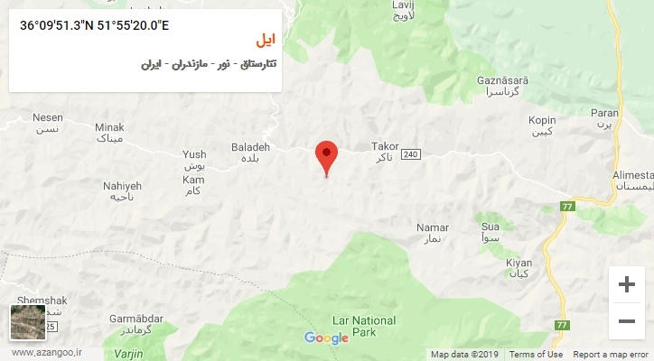 روستای ایل بر روی نقشه