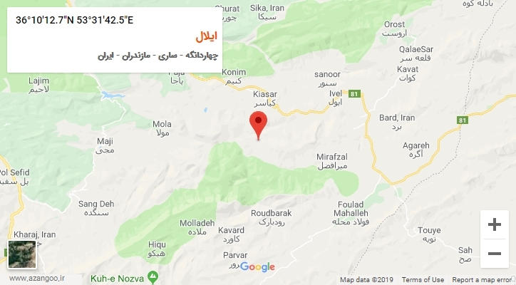 روستای ایلال بر روی نقشه
