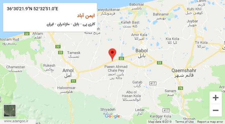 روستای ایمن آباد بر روی نقشه