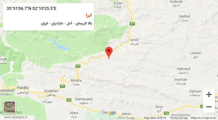 روستای ایرا بر روی نقشه