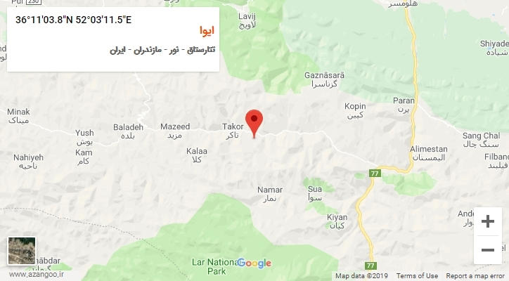 روستای ایوا بر روی نقشه