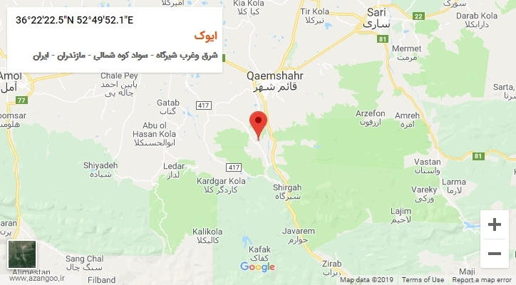 روستای ایوک بر روی نقشه