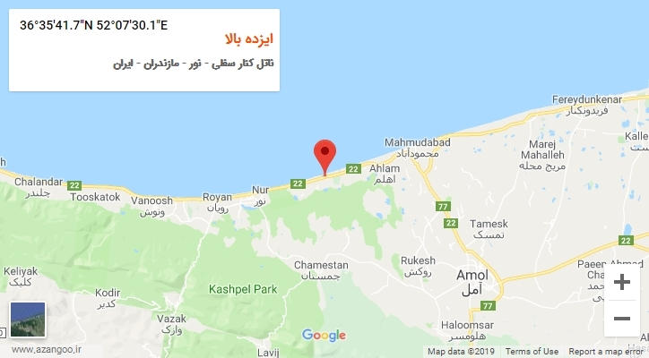 روستای ایزده بالا بر روی نقشه