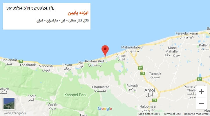 روستای ایزده پایین بر روی نقشه