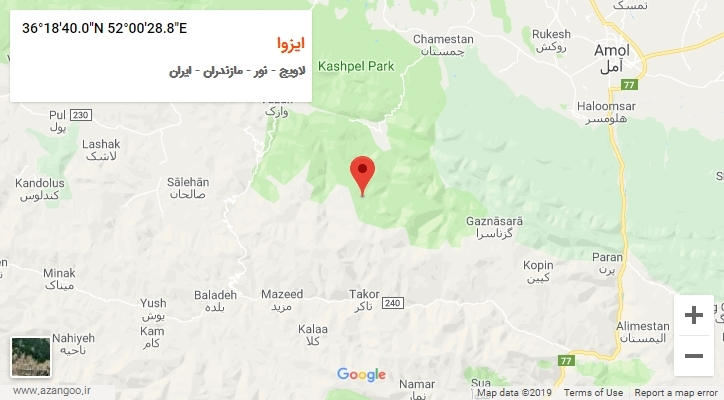 روستای ایزوا بر روی نقشه