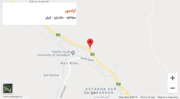 شهر آزادمهر بر روی نقشه