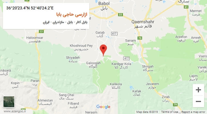 روستای ازارسی حاجی بابا بر روی نقشه