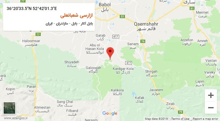 روستای ازارسی شعبانعلی بر روی نقشه