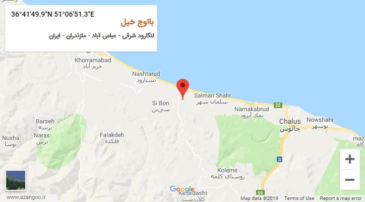 روستای بااوج خیل بر روی نقشه