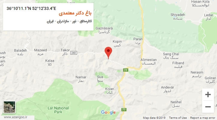 روستای باغ دکتر معتمدی بر روی نقشه