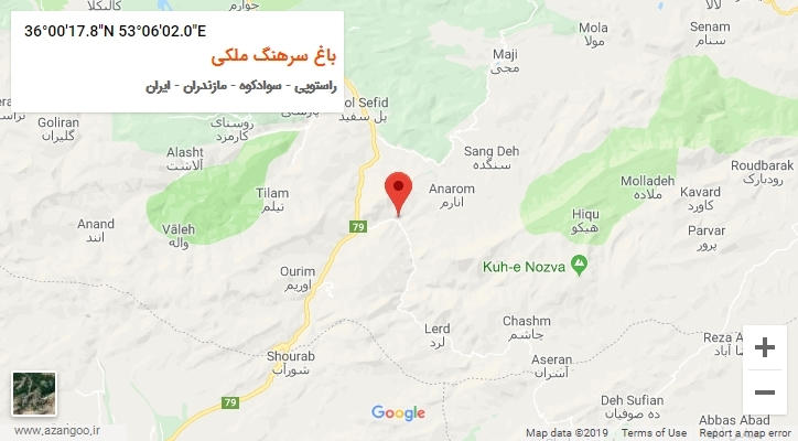 روستای باغ سرهنگ ملکی بر روی نقشه