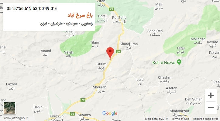 روستای باغ سرخ آباد بر روی نقشه