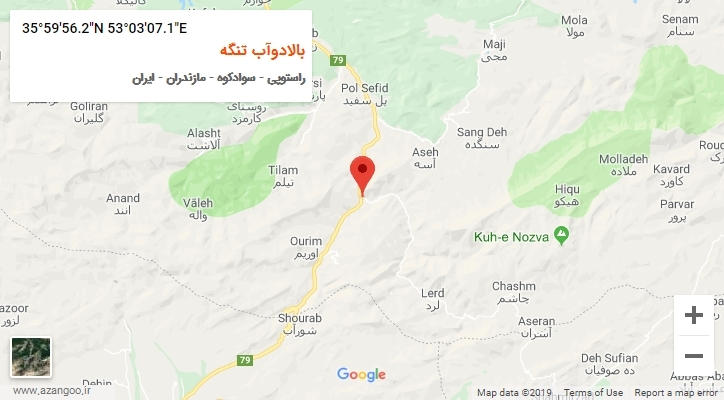 روستای بالادوآب تنگه بر روی نقشه