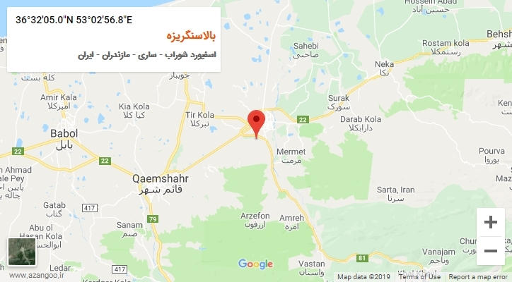 روستای بالاسنگریزه بر روی نقشه