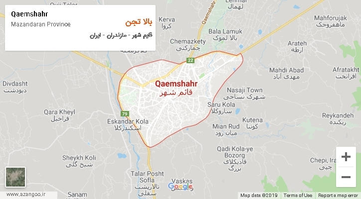 دهستان بالا تجن بر روی نقشه