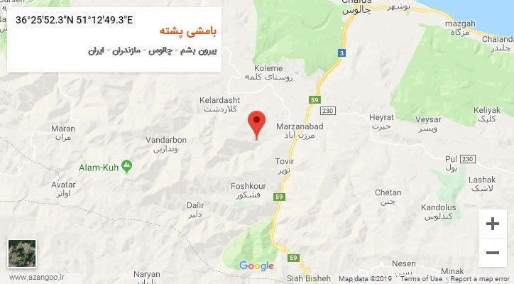 روستای بامشی پشته بر روی نقشه